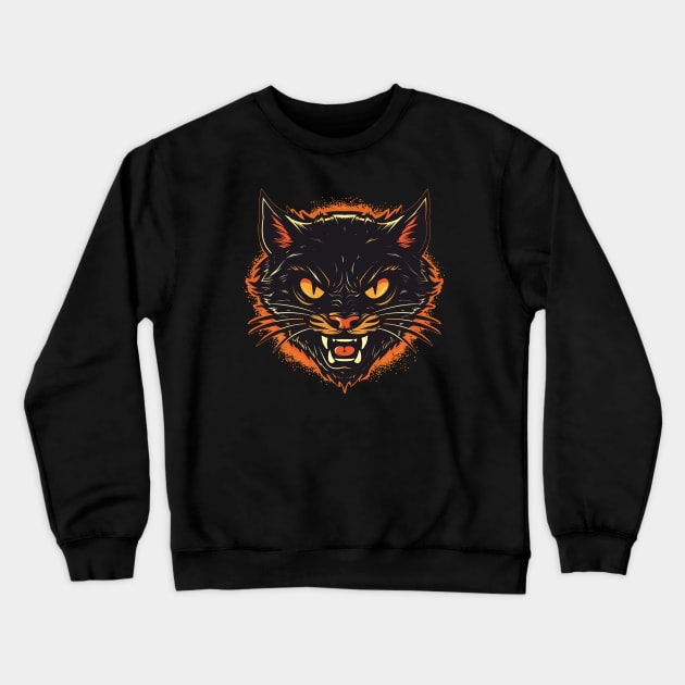 Black Cat II Crewneck Sweatshirt by lospaber